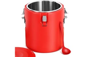 Jinei Food Warmer Hot or Cooler Insulated Food Container Carrier with Spoon, Portable Commercial Soup Box for Restaurant Canteen Home Party Lunch(32qt)