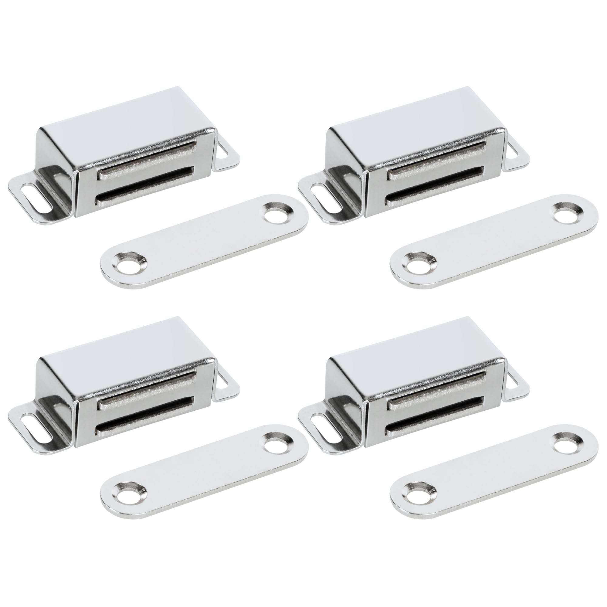 Mooche 4PACK Cabinet Magnets, Magnetic Door Catch 6KG Cupboard Door Magnets, Stainless Steel Heavy Duty Cabinet Drawer Magnet Latches for Kitchen Wardrobe Closet Closure