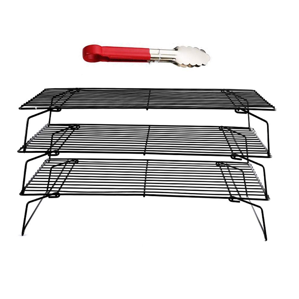 3-Tier Cooling Rack for Cookies, Cakes and More (15.7" x 9.8" &3-Tier) Come with Barbecue Clip