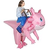 TUSAUW Inflatable Axolotl Costume for Adult, Halloween Inflatable Costumes Air Blow up Costumes Funny Ride on Axolotl Costume Adult for Halloween Women Men Animals Cosplay Party