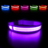 MASBRILL Light Up Dog Collar Purple S USB Rechargeable Waterproof 3 Modes