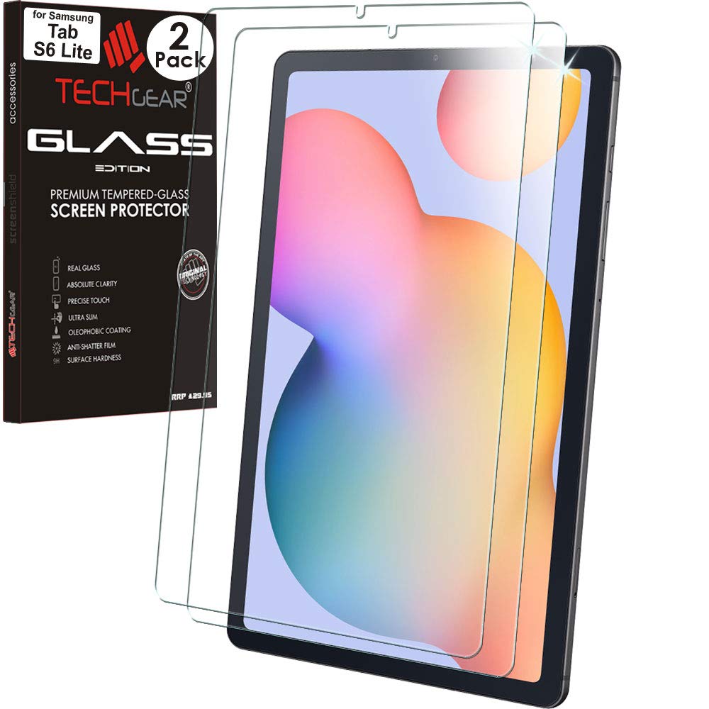 TECHGEAR 2 Pack Tempered Glass Screen Protectors for Samsung Galaxy Tab S6 Lite 10.4" 2024/2022/2020 Models – 9H Hardness, HD Clarity, Bubble-Free – Compatible with SM-P610/P613/P615/P619/P620/P625