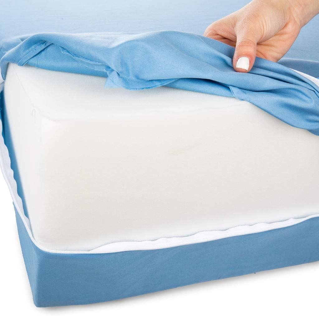 DMI Wedge Pillow to Support and Elevate Neck, Head and Back for Acid Reflux or Feet and Legs to Reduce Back Pain and Improve Circulation with Removable Cover, 10x24x24 Inch, Blue: Kitchen & Dining