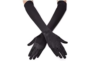 Women's Evening Party 21" Long Satin Finger Gloves