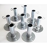 8pc 1" Heavy Duty Short Foot Pad Batting Cage Base Plate | 1" Fittings works with 1" EMT Pipe that has an outer diameter of 1 3/16"