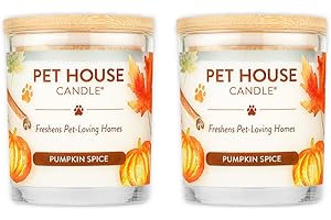 One Fur All Pet House Pumpkin Pie Candle 2 Pack - Plant-Based/Soy Candle - Clean Burning Scented Candles, Long Lasting Pet Odor Pumpkin Candle for Home