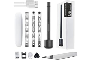 Wowstick Mini Electric Screwdriver, 69 in 1, Dual Torque Precision, LED Light, Rechargeable, Black, Tri-Angle Head