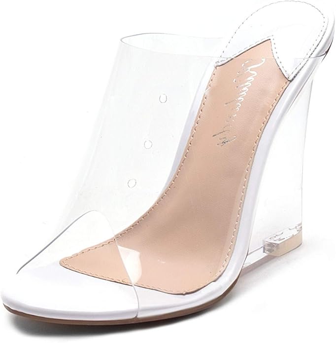 clear wedge shoes
