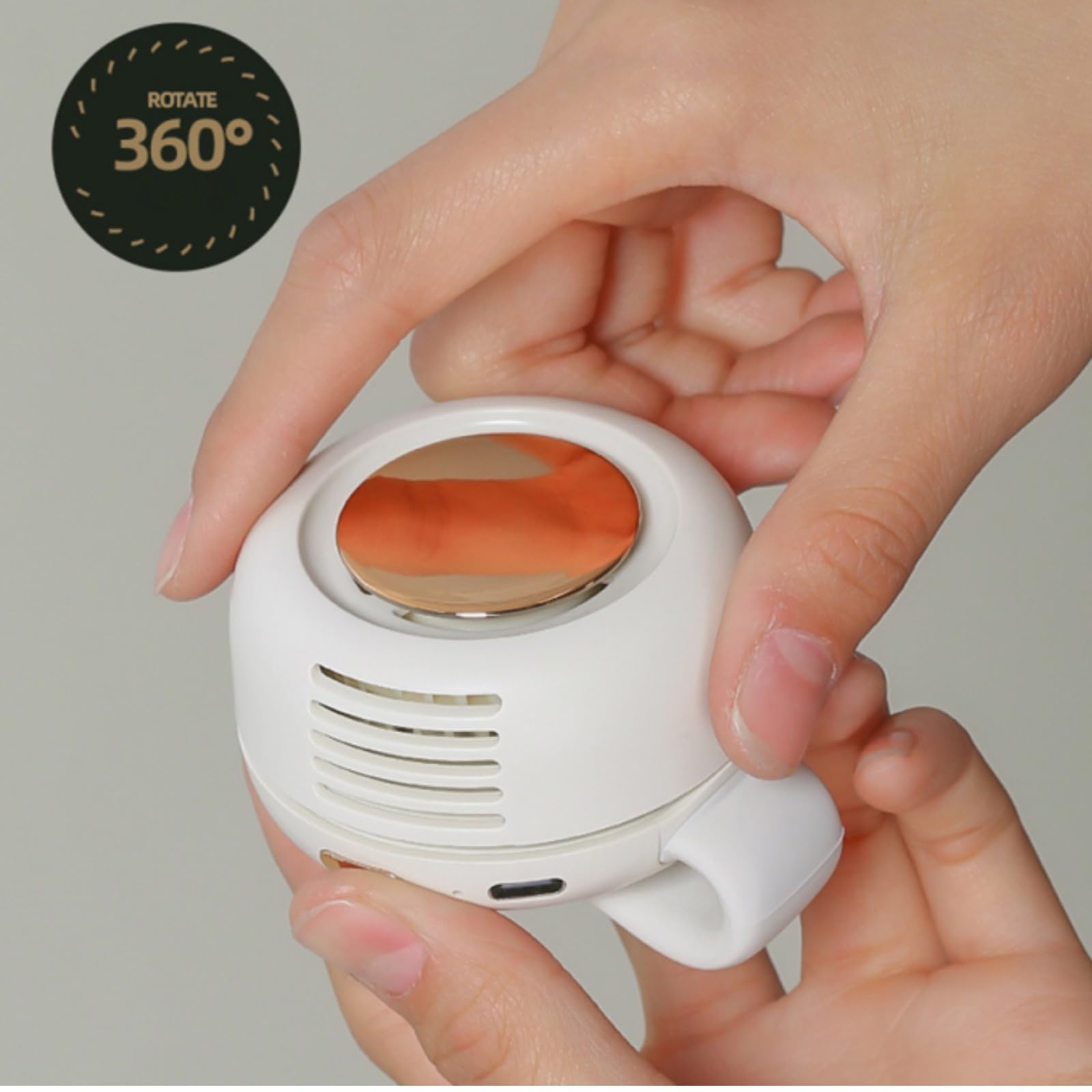 Portable Silent Mini Bladeless Fan Clip On, 2025 New Adjustable 3 Speeds Suspended Waist Fans for Shirt, Mini Fan With Clip, Suitable for Outdoor & Travel & Office, Travel Accessories (White)