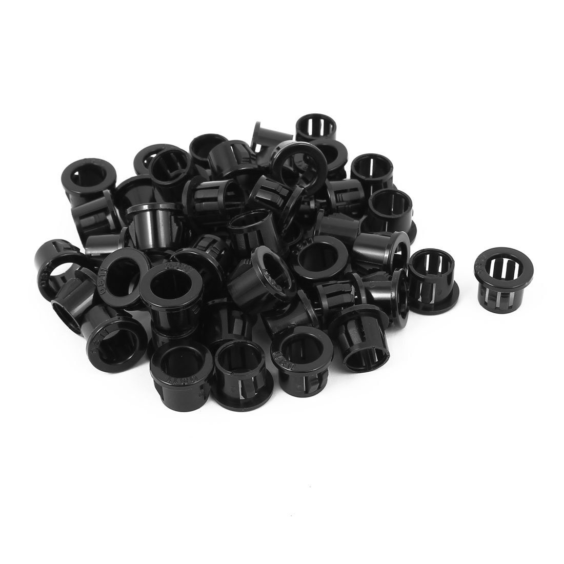 sourcingmap 50 PCS 10mm Mounted Dia Plastic Snap in Cable Hose Bushing Grommet Protector Black