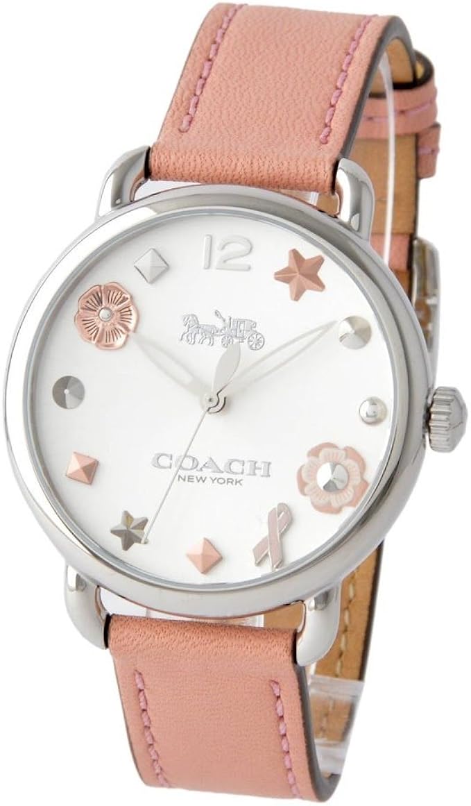 Amazon Co Jp Coaches Coach Women S Delancey Charm Index Cute Pink Cow Leather Leather Watch Parallel Import Goods Wrist Watches