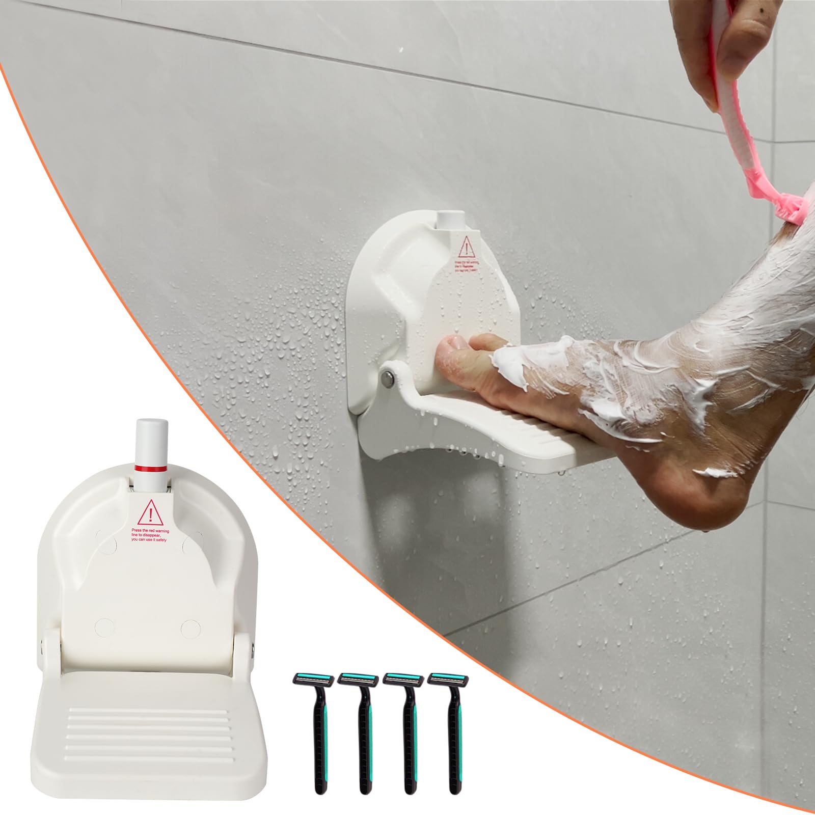 Photo 1 of Shower Foot Rest for Shaving Legs,Shower Shaving Foot Rest,Foot Rest for Shower with Powerful Suction Cup,Foldable Shower Shaver Foot Rest Suitable for RV Bathroom,Easy to Carry While Traveling