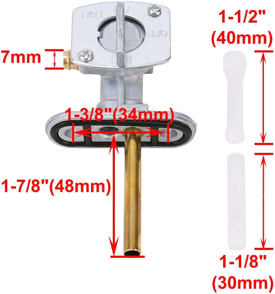 QAZAKY Pack-of-2 Fuel Gas Tank Petcock Valve Switch Compatible with Kawasaki Bayou 220 250 300 400 KLF220 KLF250 KLF300 KLF400 Prairie 300 360 400 KVF300 KVF360 KVF400 Ninja 500R EX500 ZX600 VN1500 - Image 3