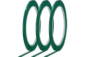 MECCANIXITY Whiteboard Tape 1/8" x 72 Yard Pinstripe Graphic Chart Line Grid Marking Tapes for Classroom Office Dry Erase Board Art, Green, Pack of 3