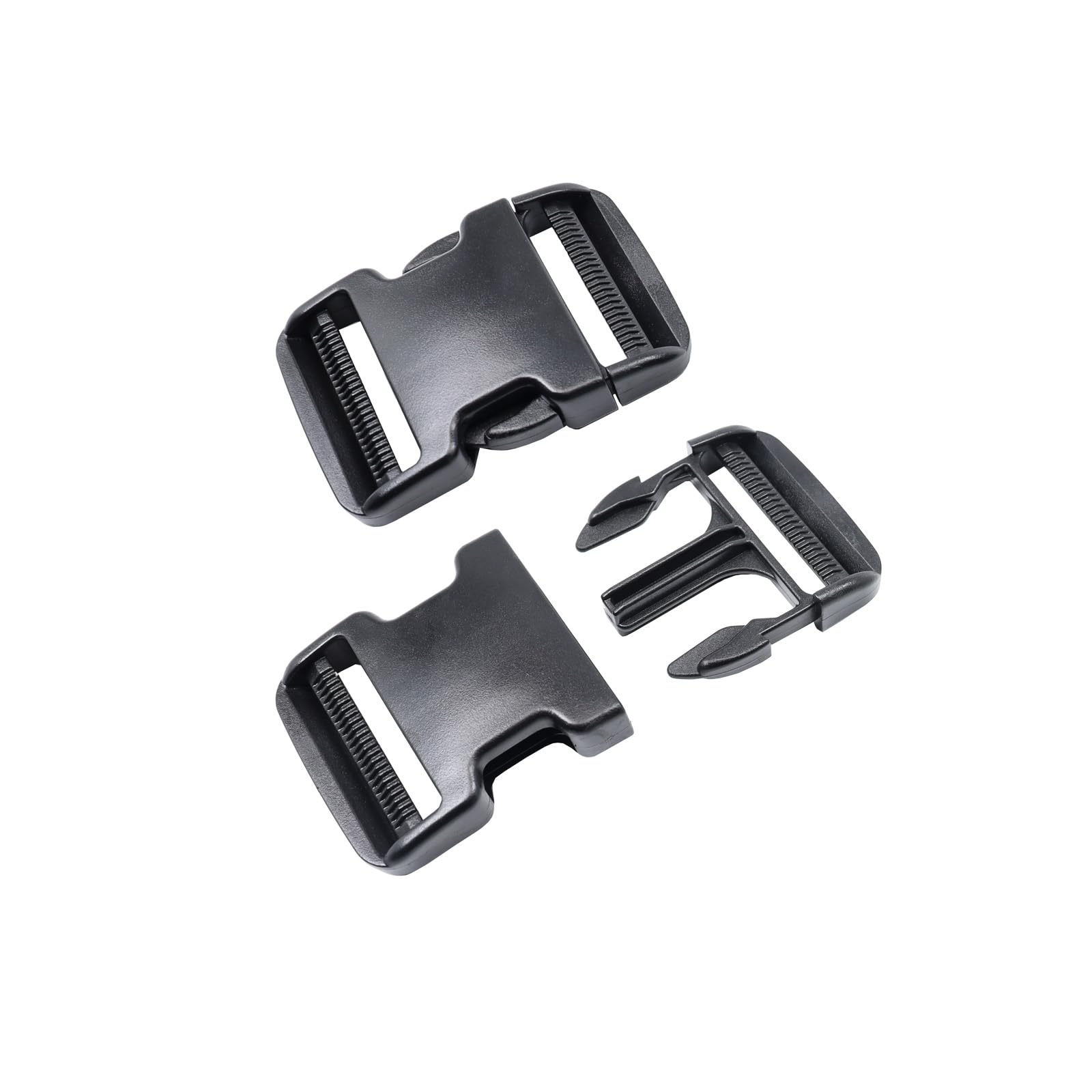 Side Release Buckle 50mm Heavy Duty Dual Adjustable Plastic Buckle Clips Snaps Plastic Backpack Buckle Replacement for Strap 5cm (50mm,2sets) — image 1