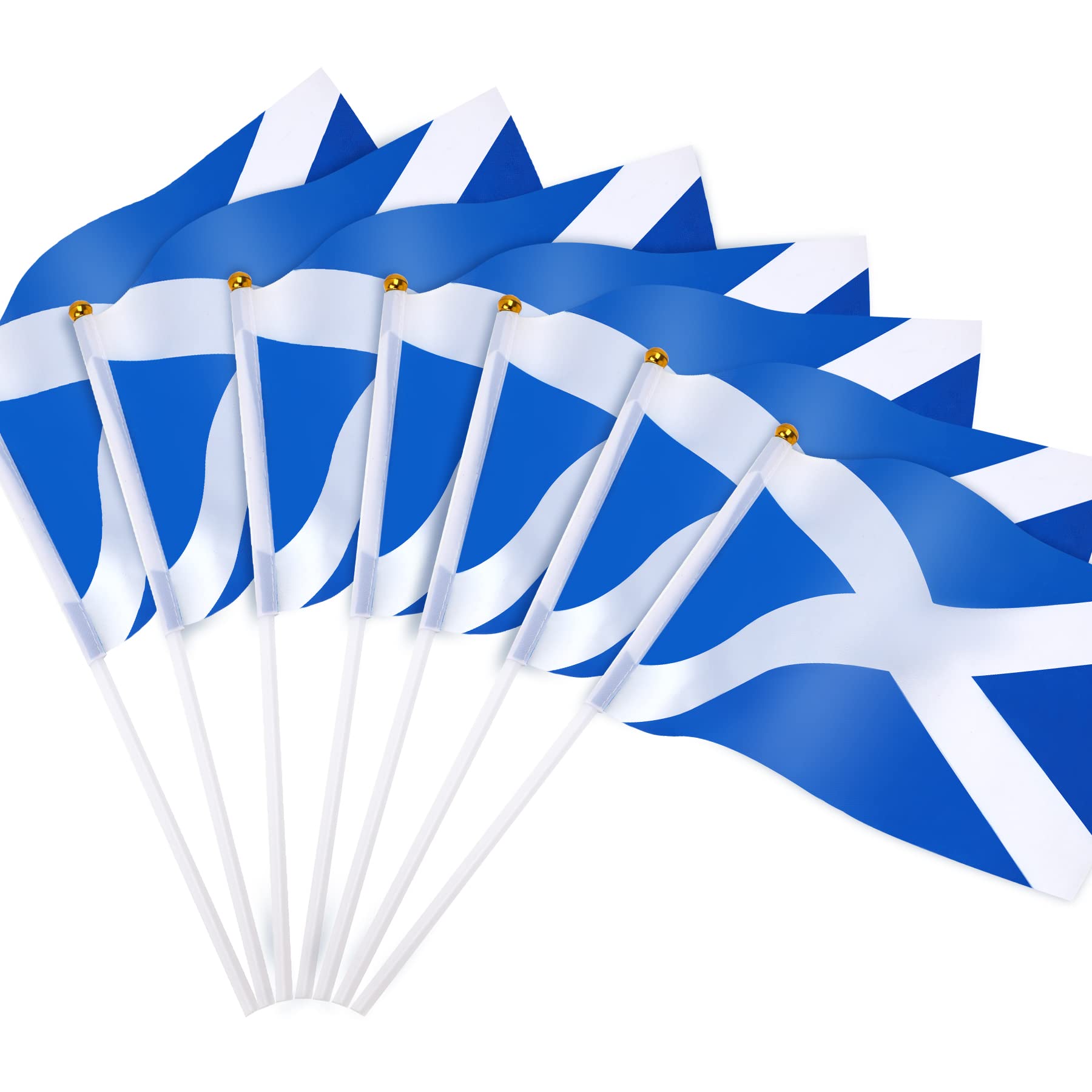 JUNEBRUSHS 20 Pcs Scotland Flag, 14x21cm Mini Handheld Flags Pocket National Flags 2025 St. Andrew's Day Decorations (Scottish flags)