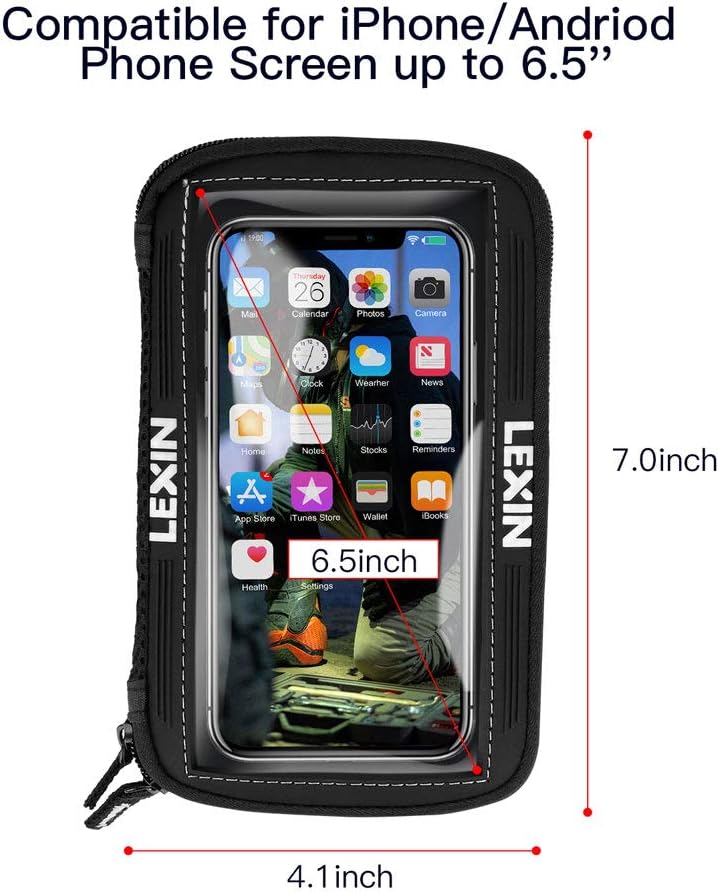 LEXIN LX-MTB03 Motorcycle Tank Bag, Touch Screen Motorcycle Magnetic Phone Holder, Big Size Phone Case for iPhone/Android up to 6.5 Inch: Automotive