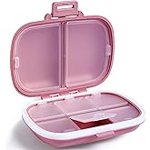 Holii Travel Pill Organizer, 8 Compartments Portable Pill Case, Daily Pill Box to Hold Vitamins, Small Pill Container for Poc