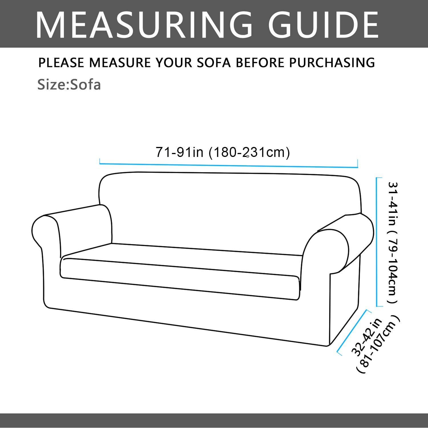 AUJOY Stretch 2-Piece Sofa Covers Water-Repellent Dog Cat Pet Proof Couch Slipcovers Protectors (Sofa, Gray): Kitchen & Dining