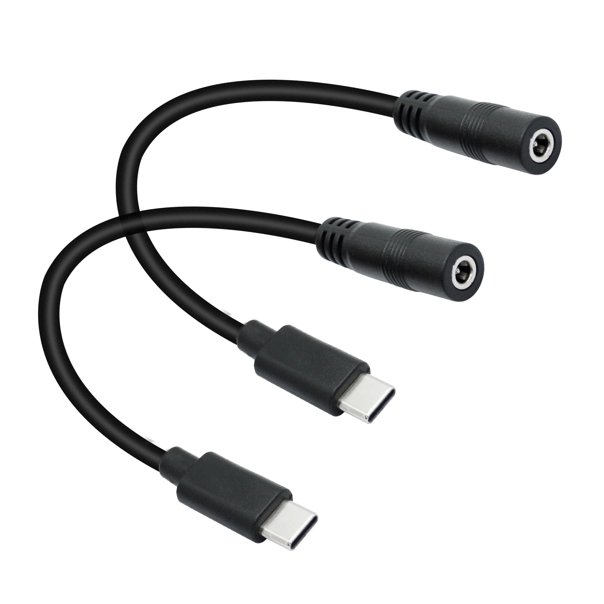 Photo 1 of Short DC 3.5mm x 1.35mm to USB C Power Cord 6inch, DC 35135 Female to USB Type C Male Plug 5V Power Charging Cable Extension Cord, for LED Desk Lamp, Small Fan Etc Other USB Type C Equipment (2Pcs)