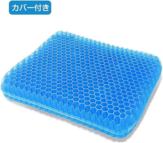 Amazon Co Jp ゲル クッション マットクッション 無重力クッション スーパージェルクッション 二重設計 座布団 事務用品 オフィス 二重ハニカム構造 低反発 四季通用 椅子用 車用 自宅用 クションカバー付き ホーム キッチン