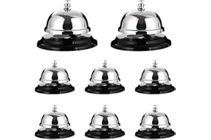 CYEAH 8 Pack Desk Bell Call Bell, 3.3 Inch Metal Anti-Rust Ringing Service Bell, Big Button Desk Bell for Service, Hotels, Schools, Restaurants, Warehouses, Hospitals, Reception and Pet Dog Training