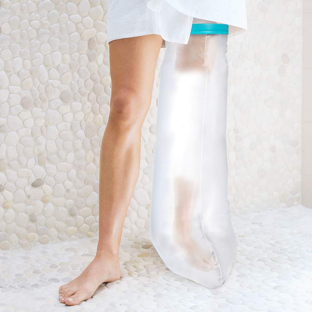 Full Leg Cast Cover for Shower, Waterproof Shower Bandage and Cast Protector for Broken Surgery Leg, Wound and Burns to Keep the Leg Foot Ankle Dry -Adult Full Leg Size(41Inches)
