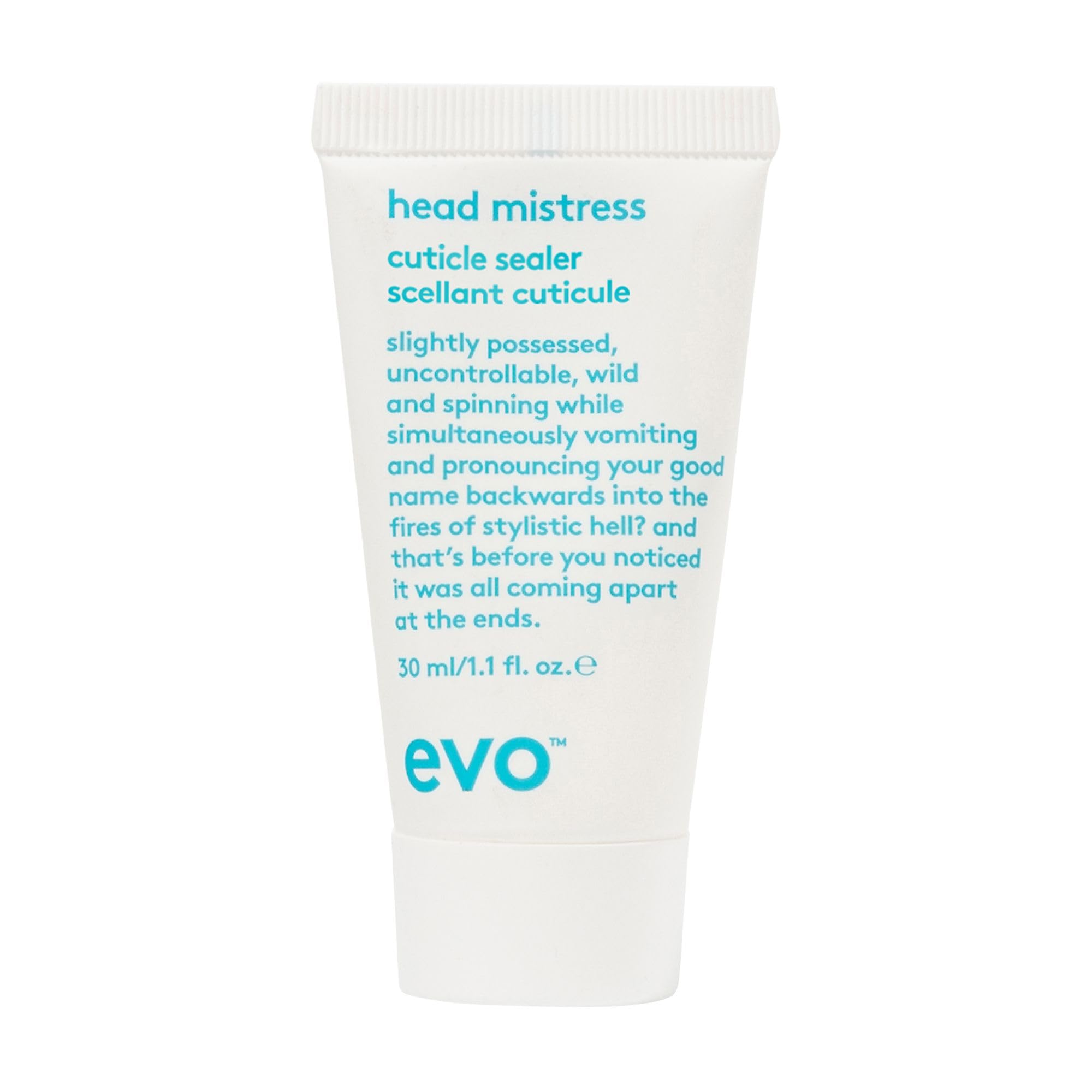 Evo Head Mistress Hair Styling Cream for All Hair Types - Anti Frizz, Blow Dry Cream & Leave In Heat Protection - 30 mL, Travel Size