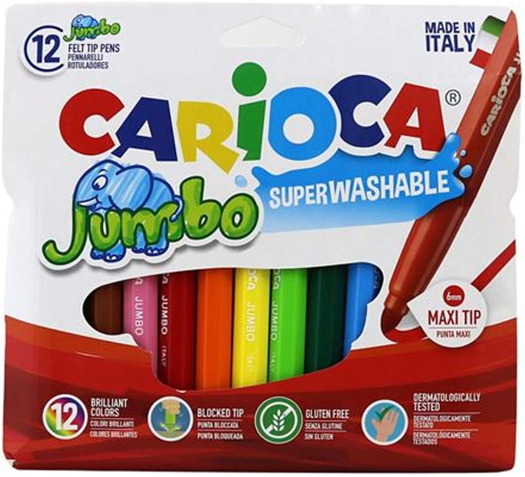 Carioca Rotulador Jumbo 12 Unidades 40565: Amazon.es: Oficina y papelería