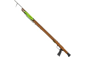 JBL Spearguns Woody Elite Performance Speargun for Spearfishing, Freediving, Scuba Diving, Fishing, Diving, Mahogany Barrel, Stainless Steel Shaft, Open Muzzle, Easy Stretch Kevlar Bands, Made in USA