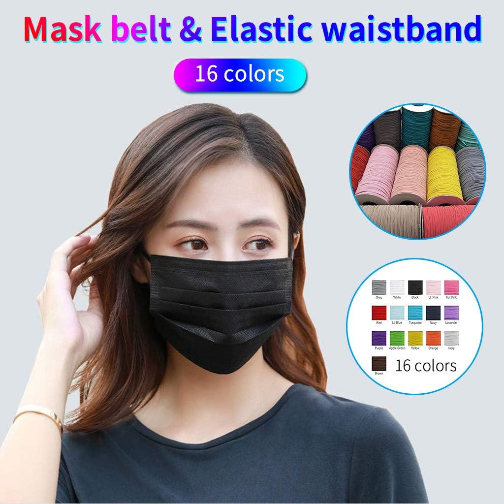 melupa 16 Rolls Elastic Bands DIY Earloop Stretch Cord Braided Crafts Elastic Rope for Knit Sewing Crafts, Band, Belt, Bedspread, Cuff