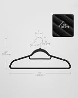 SONGMICS Velvet Hangers Set of 20 Non-Slip 360° Hook 0.6 cm Thick Black view 7