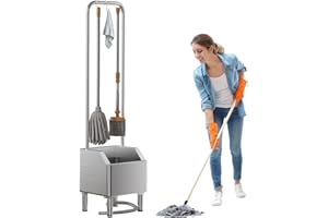 Stainless Steel Mop Sink, Commercial Mop Basin with Extended Elevated Rack, Utility Sink for Laundry Room, Kitchen, Restauran