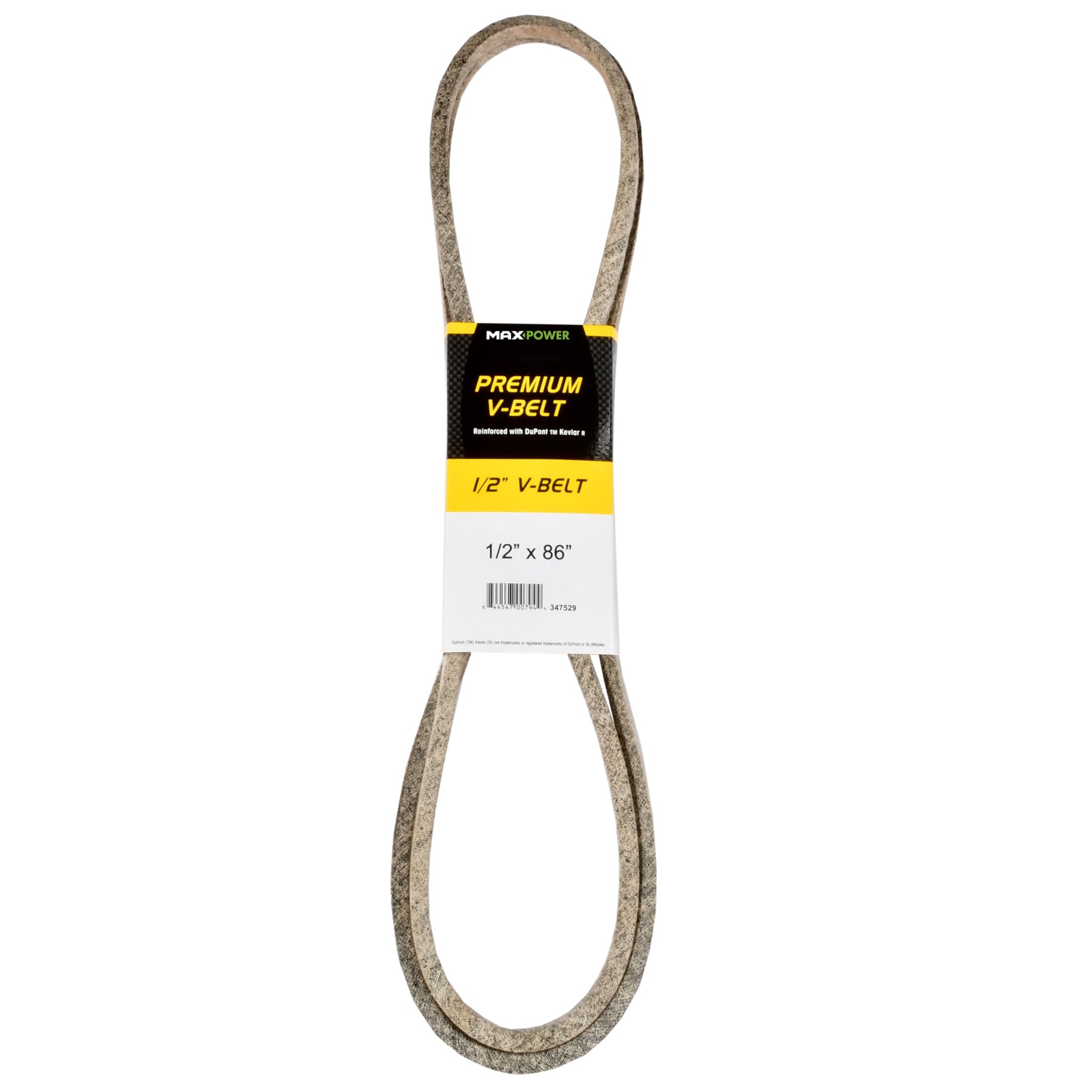 Maxpower 347529 Premium Belt Reinforced with Kevlar Fiber Cords, 1/2" x 86"