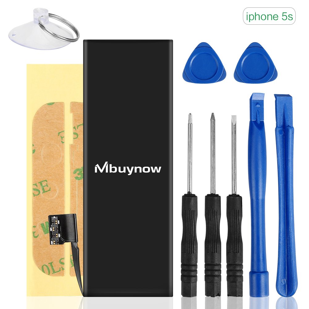 Mbuynow Batería del iPhone 5S,Kit de Reparación Completo con Herramientas e Instrucciones de Alta apacidad (1560mAh) Nuevo 0 Ciclo