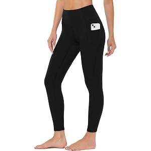 Runhit Women's Leggings with Pockets, High Waisted Tummy Control Yoga Pants for Workout Running, Thick Stretch Buttery Soft