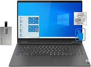 2020 Lenovo IdeaPad Flex 5 15.6" FHD Touchscreen Laptop Computer, Intel Core i7-1065G7, 16GB RAM, 2TB PCIe SSD, Backlit KB, Dolby Audio, Intel Iris Plus Graphics, Win10, Gray, 32GB SnowBell USB Card