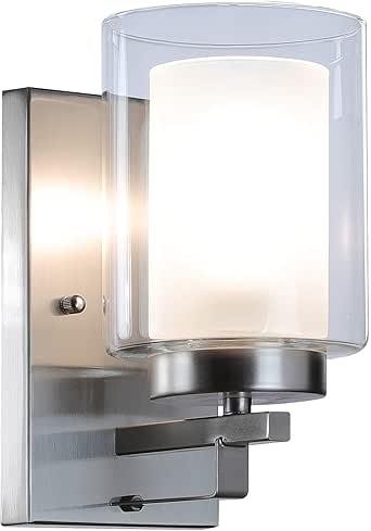 Aplique 1 luz Aplique con doble pantalla de vidrio, modernas luces de