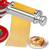 Pasta Roller for All KitchenAid Stand Mixer, Electric Dough Roller with 8 Different Thickness Adjustments, Stainless Steel Pa