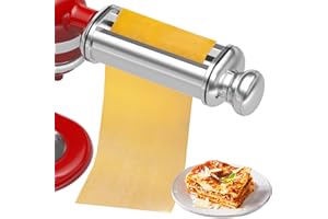 Pasta Roller for All KitchenAid Stand Mixer, Electric Dough Roller with 8 Different Thickness Adjustments, Stainless Steel Pa