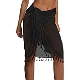 CHICGAL Women Beach Sarong Wraps with Tassels Swimsuit Coverup Summer Bathing Suit Cover Up Casual Swimwear