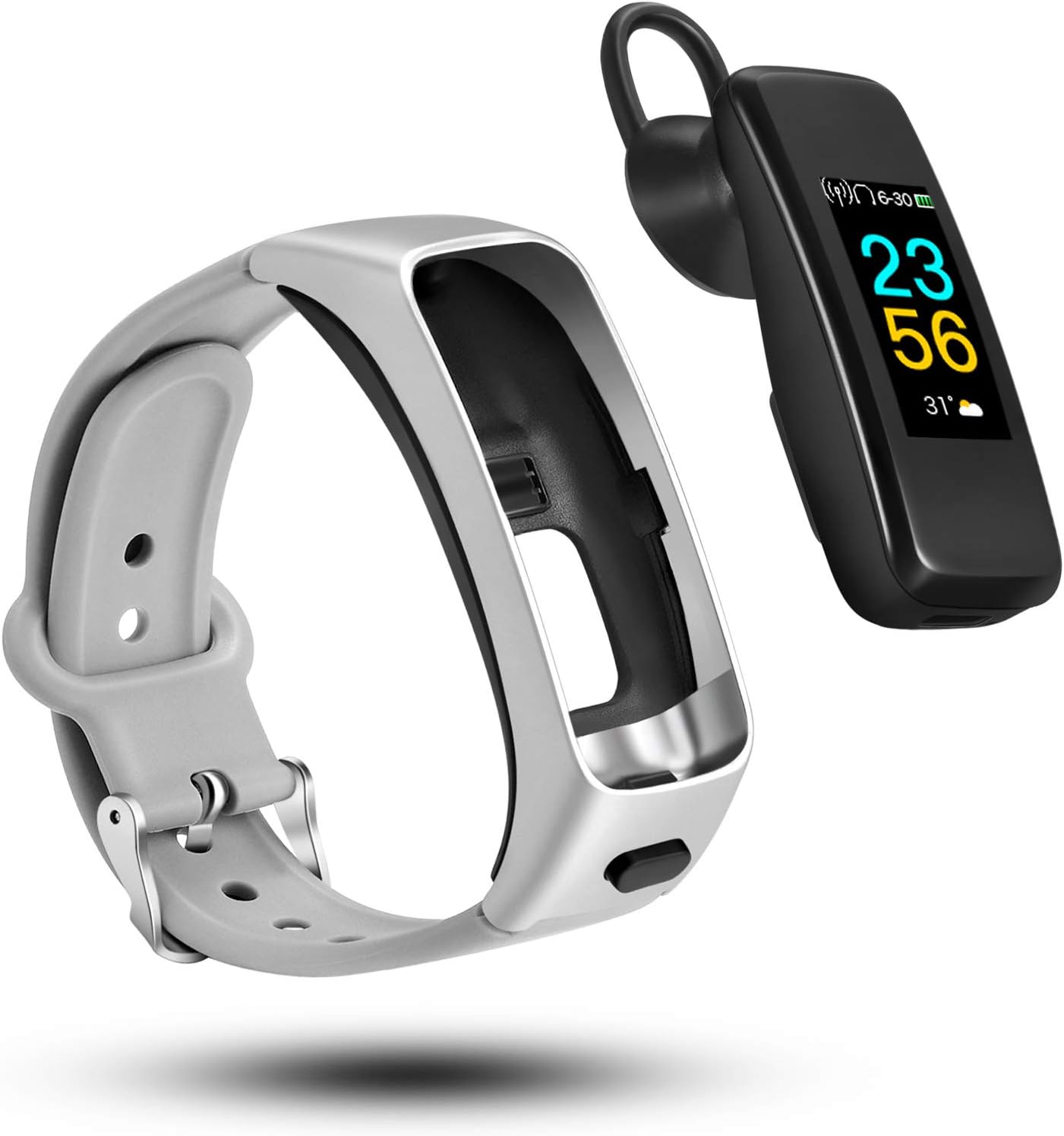 ODFIT Fitness Tracker Bluetooth Headset 2 in 1, with Heart Rate Detector Fitness Bracelet IPx7 Waterproof activity Tracker, Calorie Counter smart Watch Sleep Monitoring for Men and Women, Children