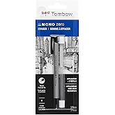 Tombow 57315 MONO Zero Eraser and Refill Value Pack, Round 2.3mm. Precision Tip Pen-Style Eraser with Refill