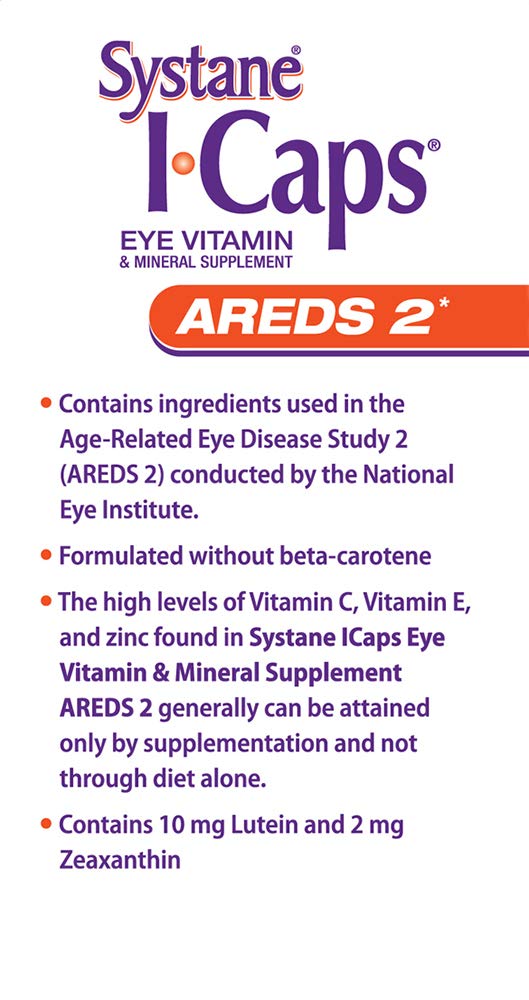 Systane ICaps Eye Vitamin & Mineral Supplement, AREDS 2 Formula, 120 Softgels (Packaging may vary)