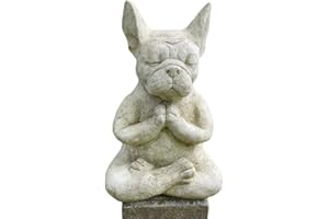 YWHWXB Meditating French Bulldog Figurine, Zen Yoga Dog Buddha Statue, Decorative Collectible for Home Garden Decoration