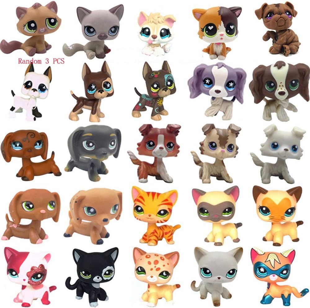 LPSUS LPS Figures (Random 3 PCS& 6pcs lps Accessories Free) Cat and Dog Rare Figures Collection Best Gift for Kids