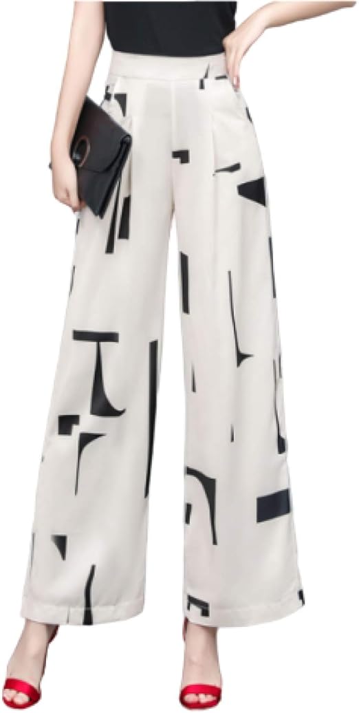 Pantalones Formales de Trabajo de Oficina con Estampado Micro Plisado