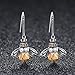 BAMOER 925 Sterling Silver Cute Bee Drop Earrings Pendant Necklace for Women Teen Girls Bee Jewelry Set (Bee Earrings)