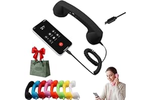 Retro Phone Handset, 90s Style Vintage Retro Telephone Handset, Old School Cell Phone Receiver with Microphone & Speaker, USB