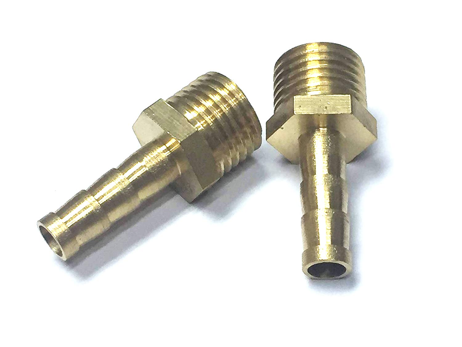 VEDA 2 x 6 mm to 1/4" BSP Thread Solid Brass Hose Tail Connector Barbed to BSP Male Thread. Pond/Pool/Hose Pipe Adapters